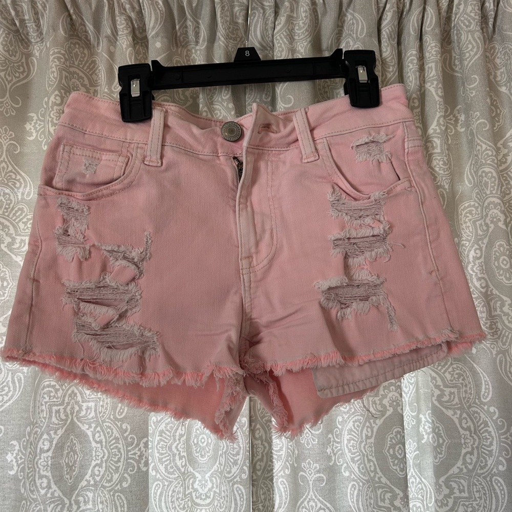 pink american eagle jean shorts!